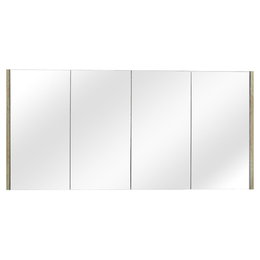 1500mm Pencil Mirror White Oak MDF 4 Doors Shaving Cabinet