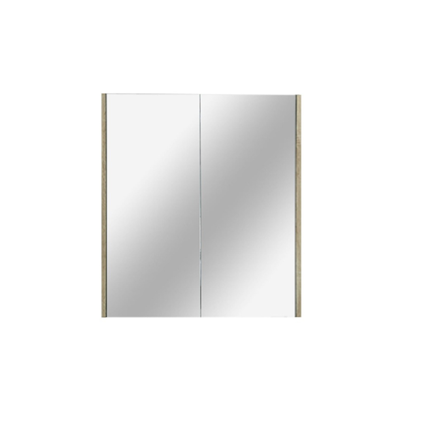 600mm Pencil Mirror White Oak MDF 2 Doors Shaving Cabinet