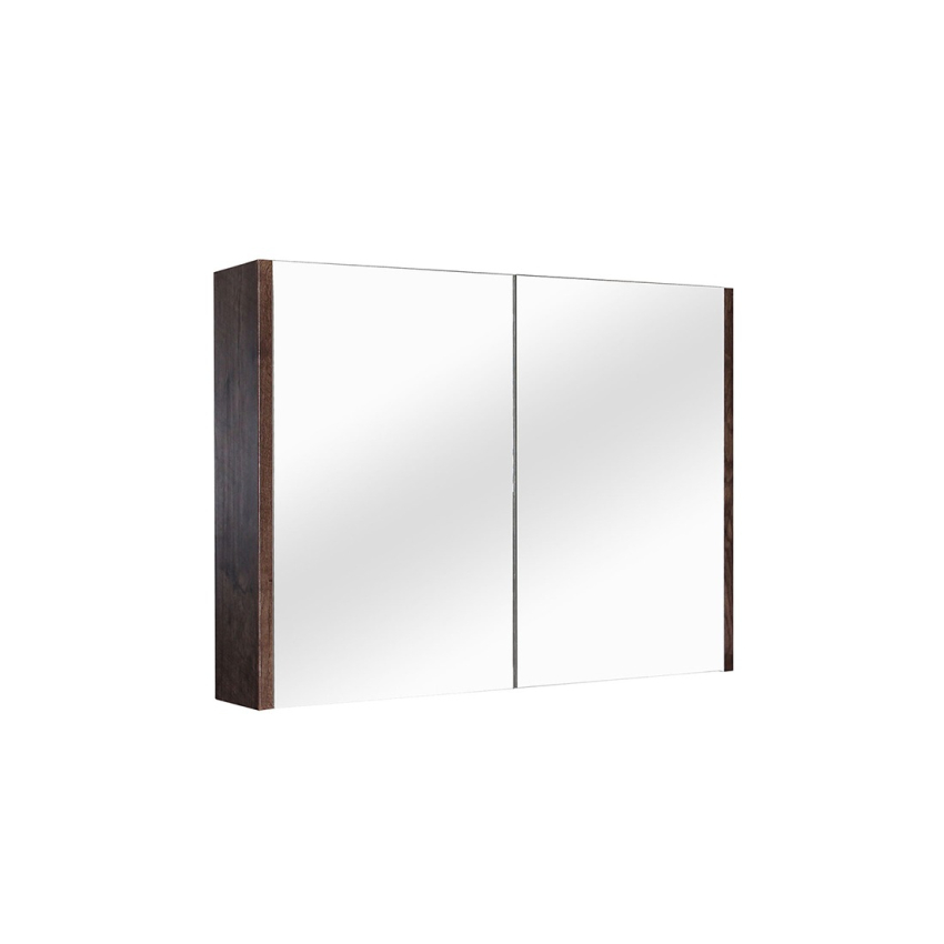 900mm Pencil Mirror Dark Oak MDF 2 Doors Shaving Cabinet