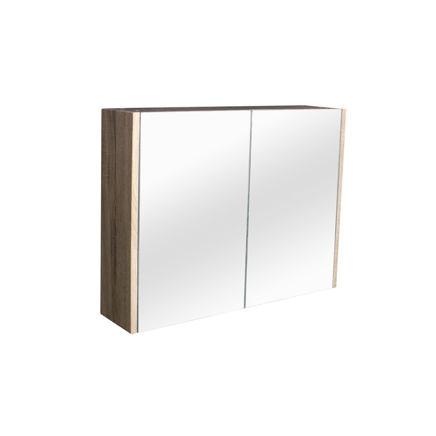 900mm Pencil Mirror White Oak MDF 2 Doors Shaving Cabinet