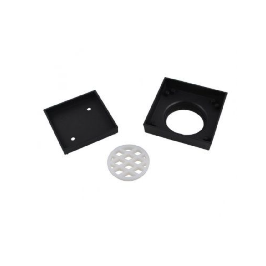 Nana 115x115mm Brass Black Smart Tile Insert Floor Waste Shower Grate Drain