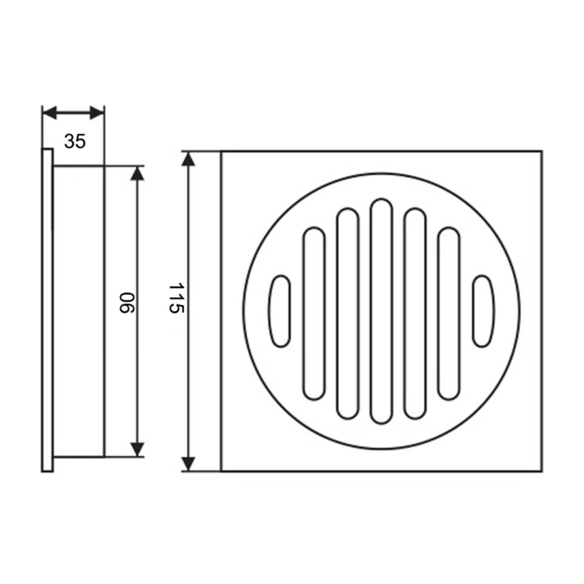 Nana 115x115mm Brass Black Smart Tile Insert Floor Waste Shower Grate Drain