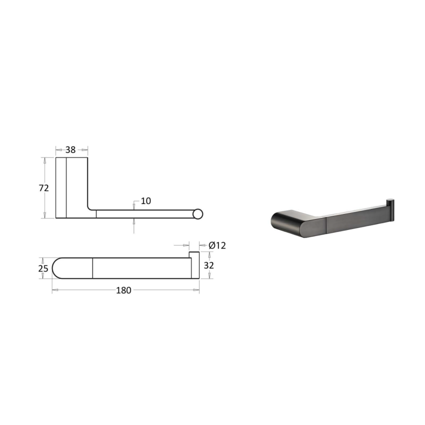 Flores Toilet Roll Holder Gunmetal