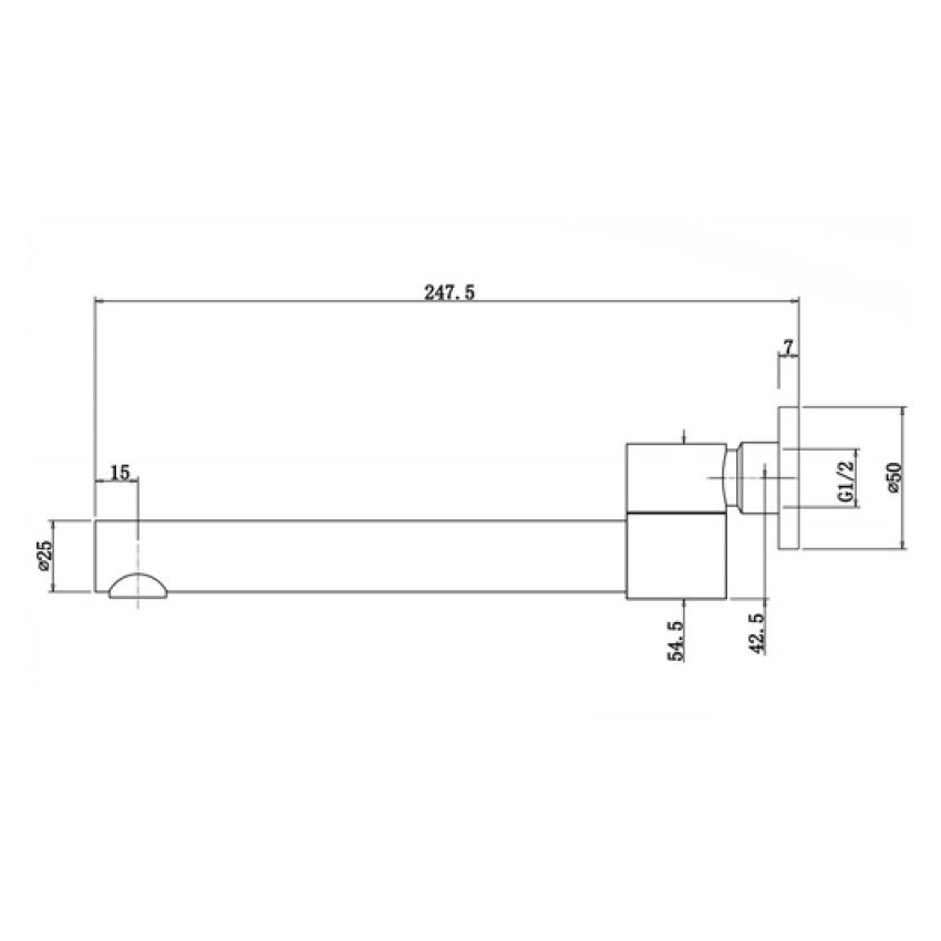 Pentro Brushed Nickel  Swivel Round Bath Spout