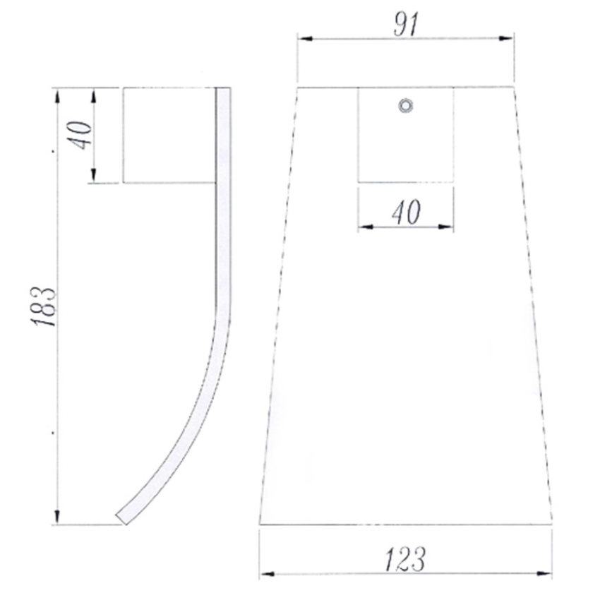 Esperia Gun Metal Grey Square Bath Spout