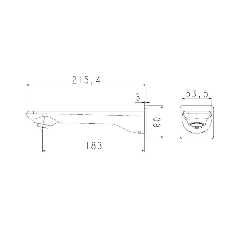 Esperia Brushed Yellow Gold Wall Bath / Spout
