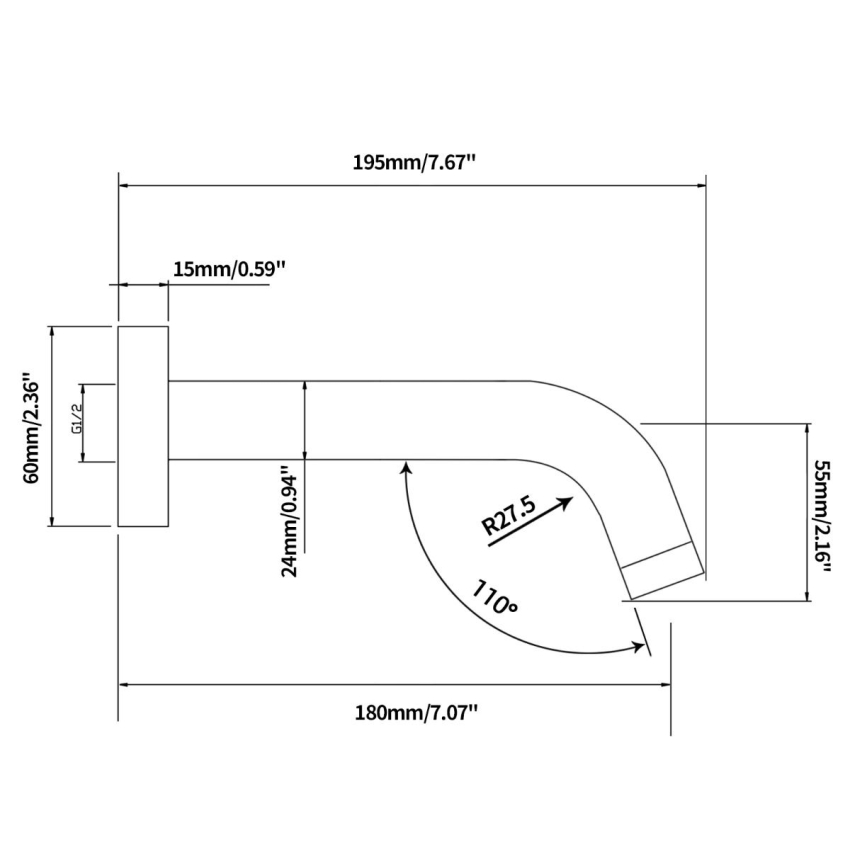 Pentro Brushed Nickel Round Bath Spout