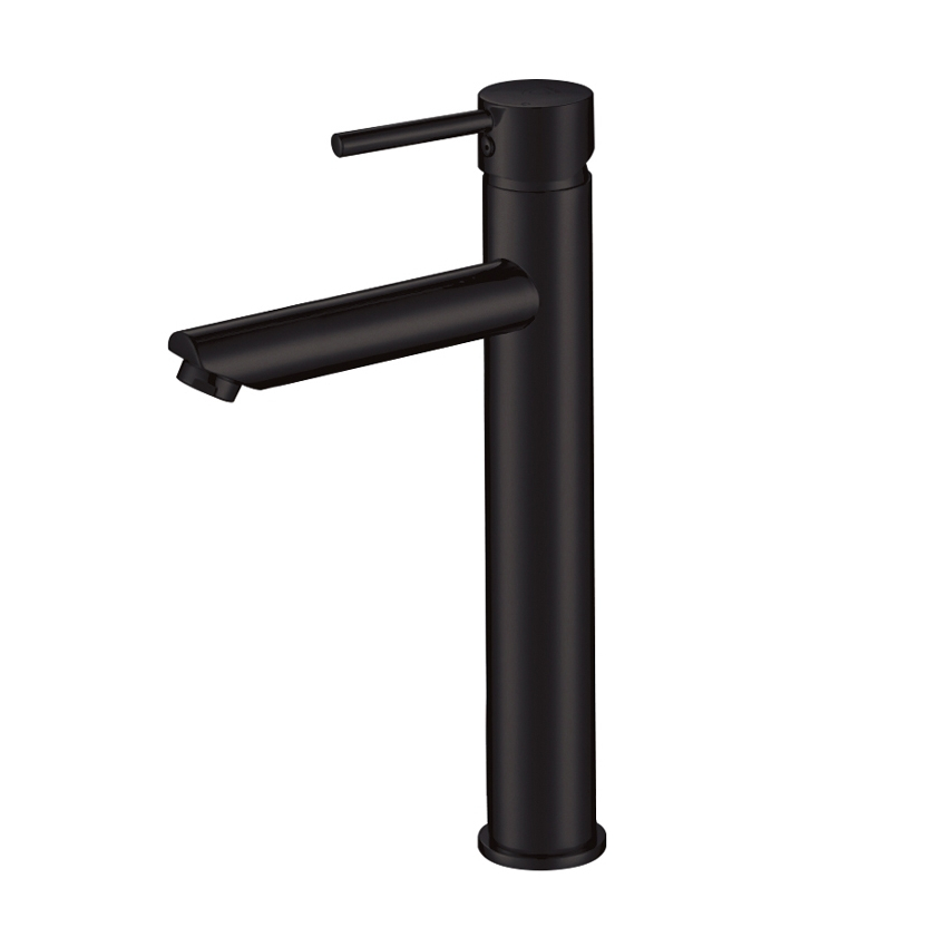Pentro Matte Black Round Tall Basin Mixer