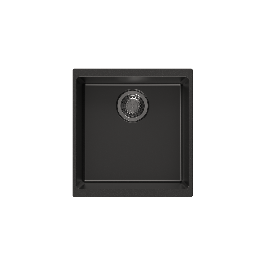 430*460*200mm Carysil Black Single Bowl Granite Kitchen/Laundry Sink Top/Flush/Under Moun