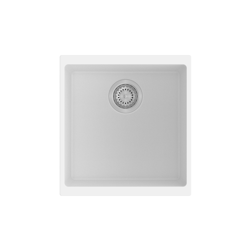 430*460*200mm Carysil White Single Bowl Granite Kitchen/Laundry Sink Top/Flush/Under Mount