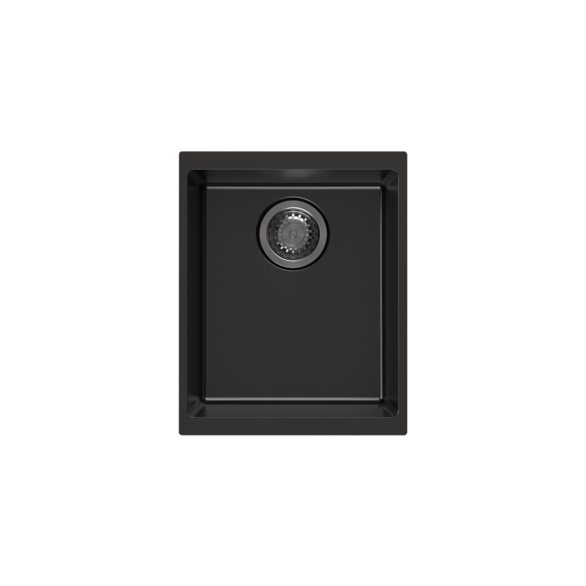 370*460*200mm Carysil Black Single Bowl Granite Kitchen/Laundry Sink Top/Flush/Under Mount