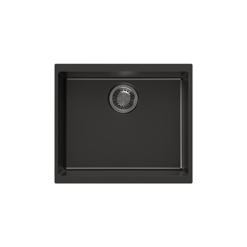 530*460*200mm Carysil Black Single Bowl Granite Kitchen/Laundry Sink Top/Flush/Under Mount