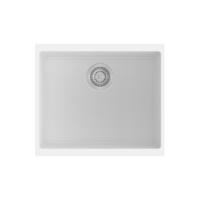 530*460*200mm Carysil White Single Bowl Granite Kitchen/Laundry Sink Top/Flush/Under Mount