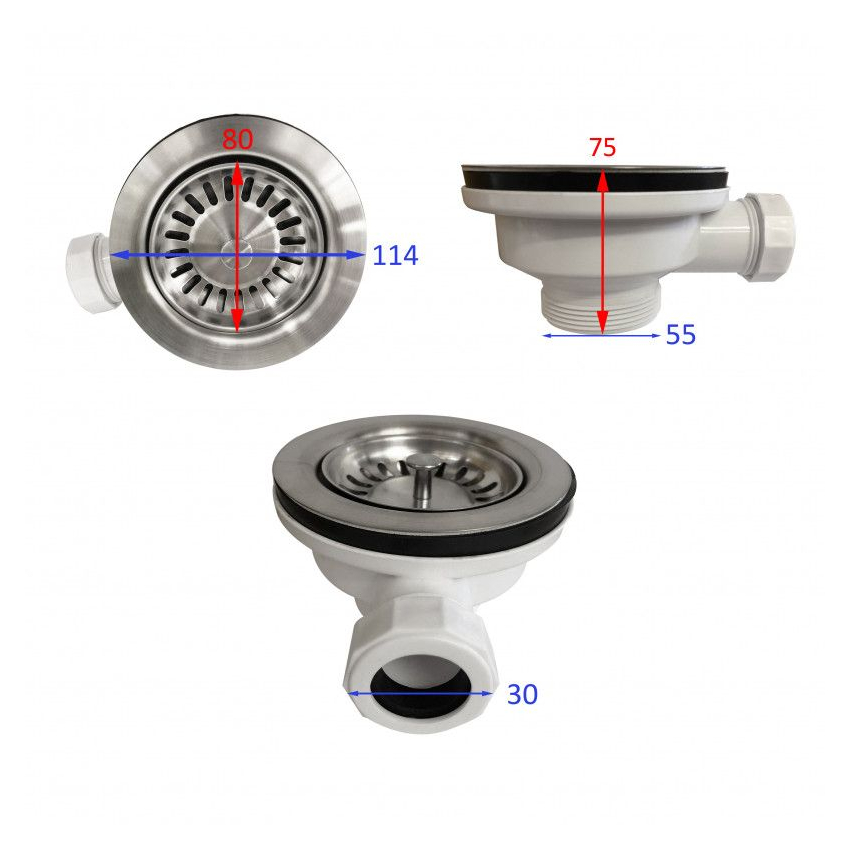 Kitchen Sink Waste (With Overflow)