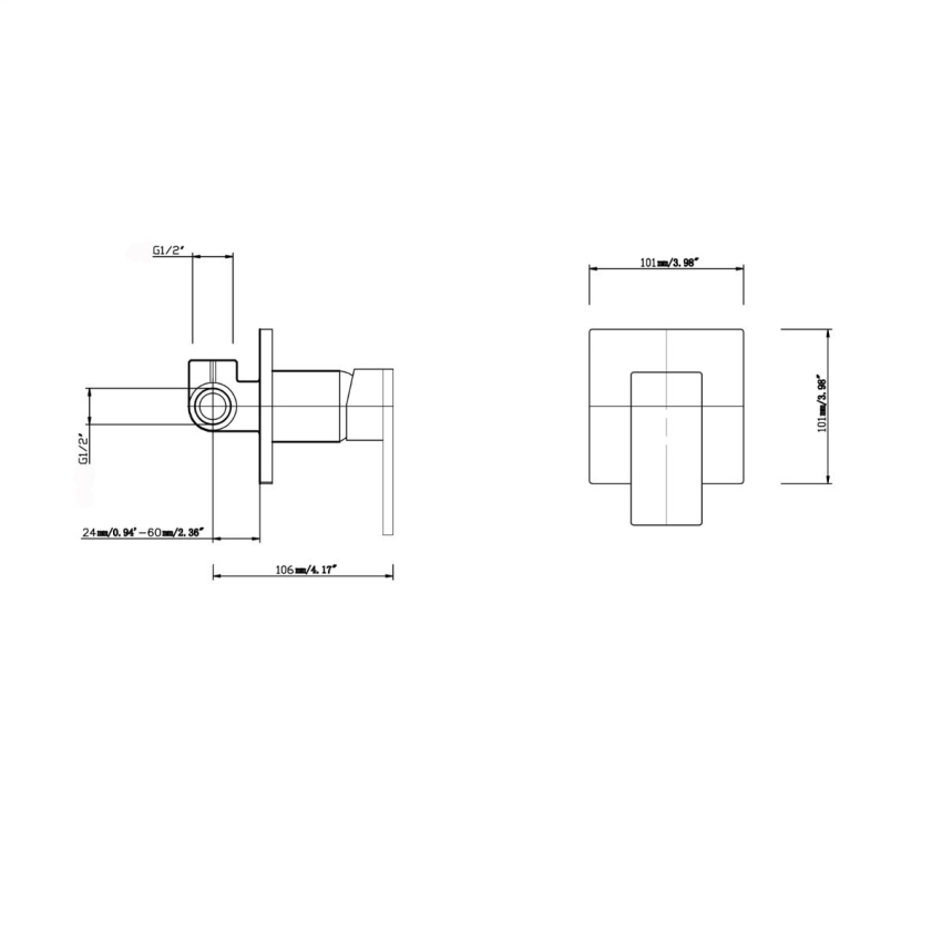 Cavallo Chrome Square Shower Mixer