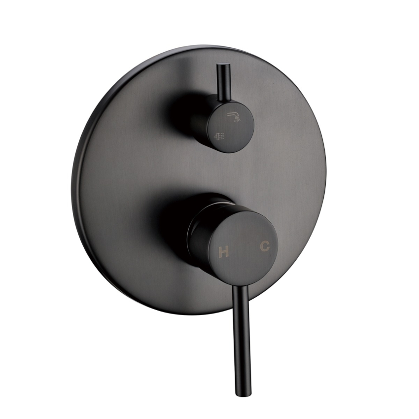 Pentro Gun Metal Grey Round Shower Mixer