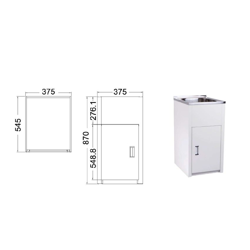 30L Conpact Laundry Tub with Cabinet