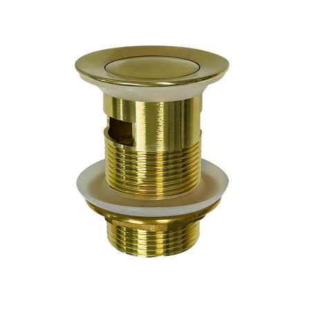 Brushed Gold Solid Brass 32mm Bathroom Basin Sink Pop Up Waste With Overflow