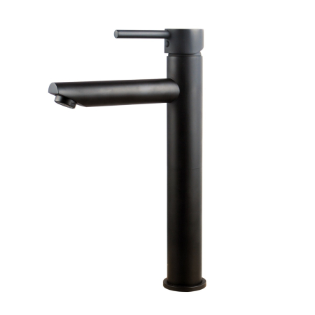 Round Black Tall Basin Mixer