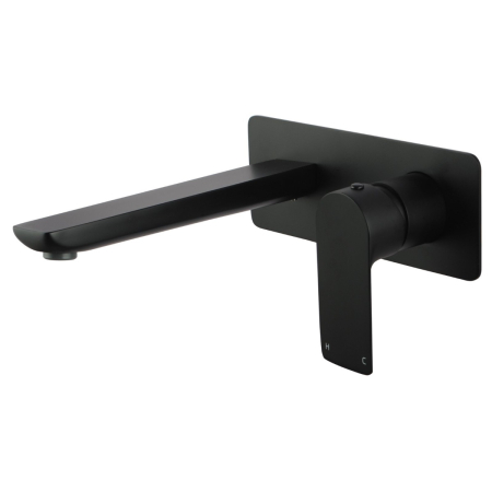 Black Bathtub/Basin Wall Mixer With Spout