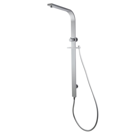 Chrome Square Shower Station without Shower Head and Handheld Shower(Wide Rail)