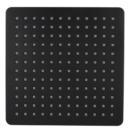 Square Black ABS Rainfall Shower Head 200mm