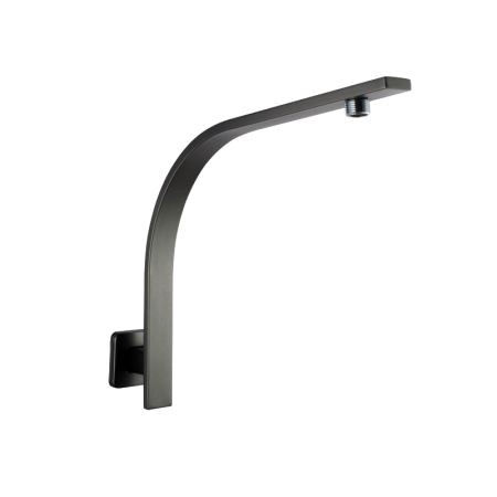 Square Gun Metal Grey Gooseneck Wall Shower Arm