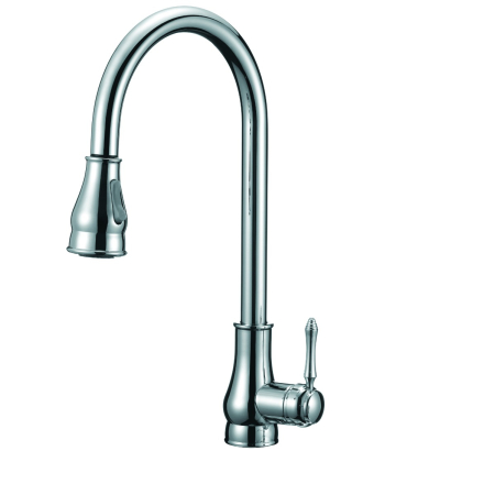Round Chrome Vintage Pull Out Kitchen Sink Mixer Tap