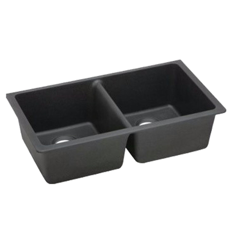 Black Kitchen Sink Granite Stone Top/Under Mount Double Bowls 838*476*241mm