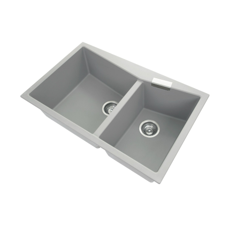 Carysil CGDB Concrete Grey Double Bowl Granite Kitchen Sink 800*500mm