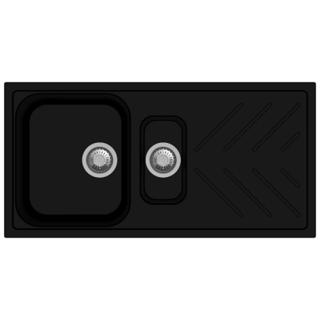 New Beethoven D150 Nera Black 1 and 1/4 Bowl Granite Kitchen Sink 1000*500mm