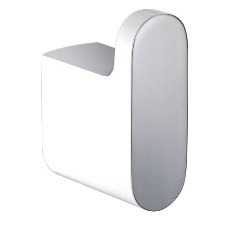 Cora Robe Hook Chrome & White
