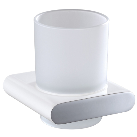 Cora Tumbler Holder Chrome & White