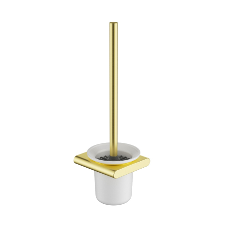 Cora Round Cornered Rectangle Toilet Brush Holder Brushed Gold