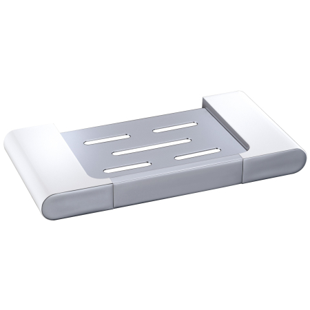 Cora Soap Holder Chrome & White