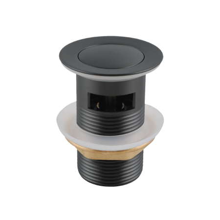 Gunmetal Grey Solid Brass 32mm Bathroom Basin Sink Pop Up Waste With Overflow