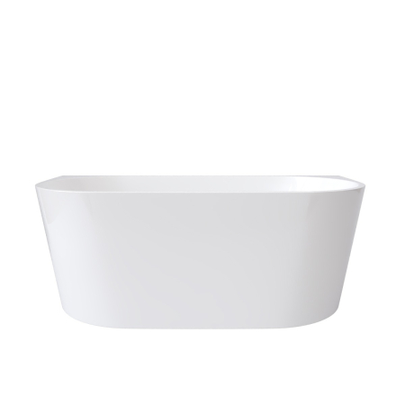 1500MM Back To Wall Bathtub Gloss White Acrylic Rounded Edge