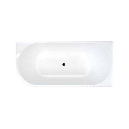 1700mm Kiama Grooved Gloss White Right Corner Fit Fluted Bathtub 