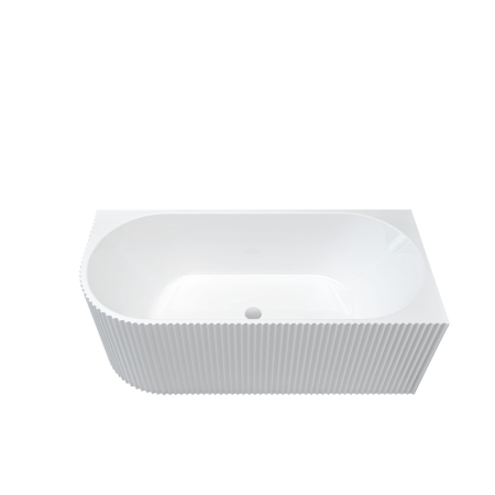 1500mm Kiama Grooved Gloss White Right Corner Fit Fluted Bathtub 