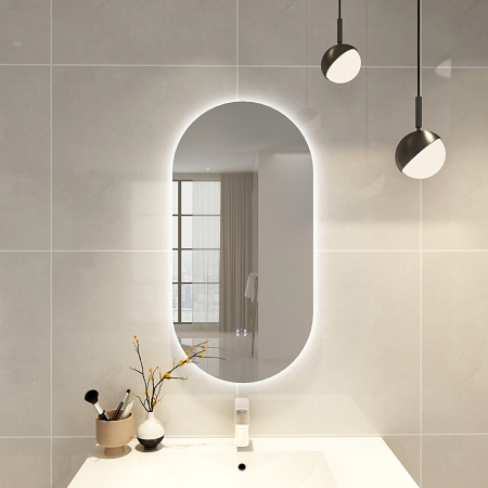 450x900mm Oval 3 Color Backlit LED Mirror(Touchless Sensor Switch)
