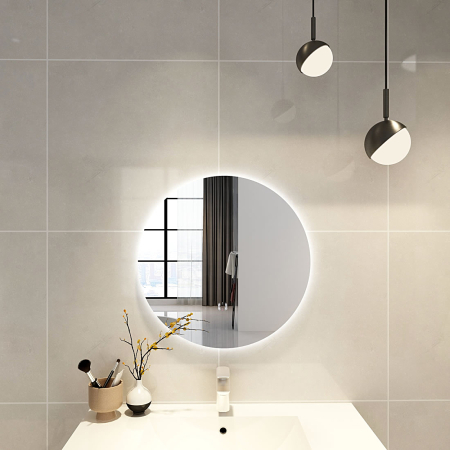 600mm Round 3 Color Backlit Bathroom LED Mirror(Touchless Sensor Switch)