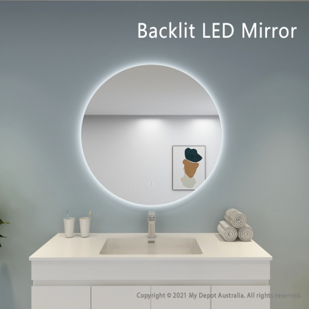 900mm Round 3 Color Backlit Bathroom LED Mirror(Touchless Sensor Switch)