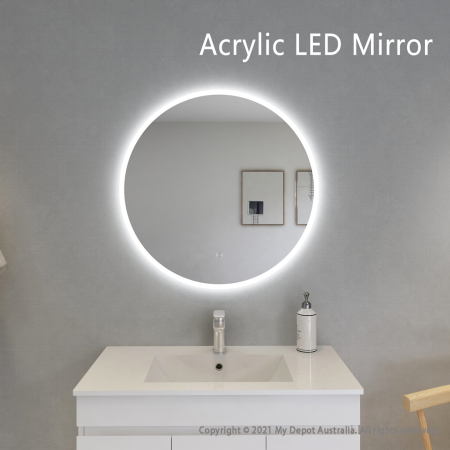800mm Round 3 Color Frontlit Bathroom LED Mirror(Touchless Sensor Switch)