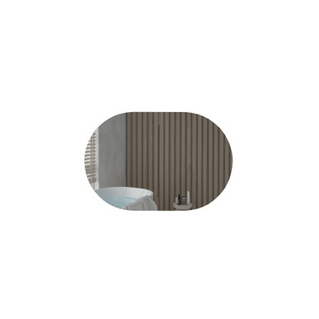 900x600mm Oval Matte Black Mirror Cabinet MDF 2/DR Shaving Cabinet