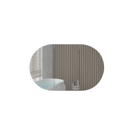 1200x750mm Oval Matte White Mirror Cabinet MDF 3/DR Shaving Cabinet