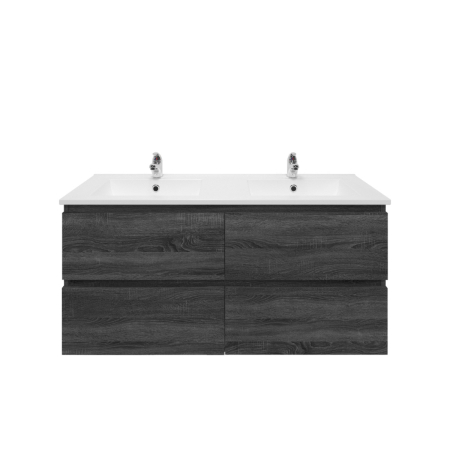 1200mm Dark Grey MDF Bathroom Vanity 4 Drawers Wall Hung Cabinet Only 