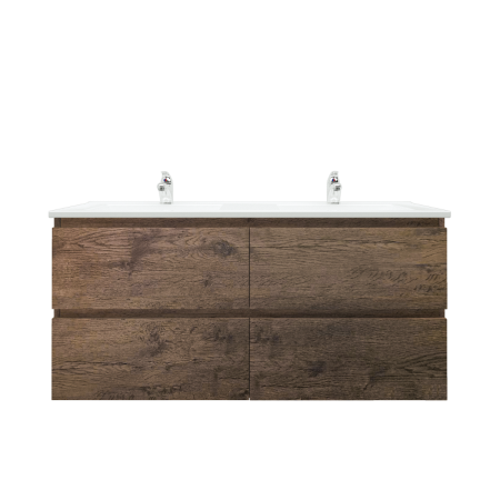 1200mm Dark Oak MDF Bathroom Vanity 4 Drawers Wall Hung Cabinet Only 