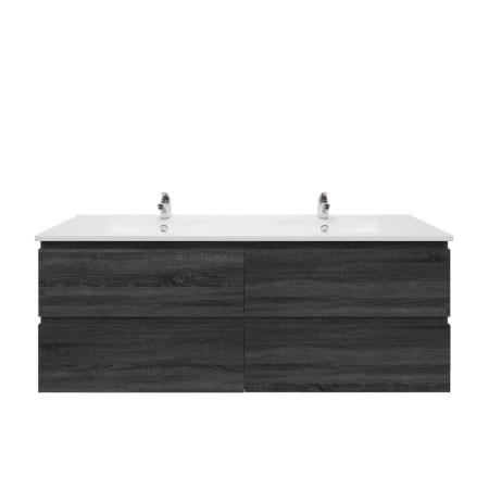 1500mm Dark Grey MDF Bathroom Vanity 4 Drawers Wall Hung Cabinet Only 