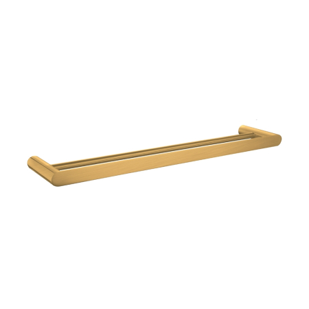 Bellino Solid Brass Brushed Yellow Gold 600mm Double Towel Rail
