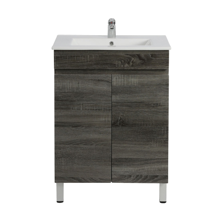 600mm Dark Grey MDF Bathroom Vanity 2 Doors Free Standing Cabinet Only
